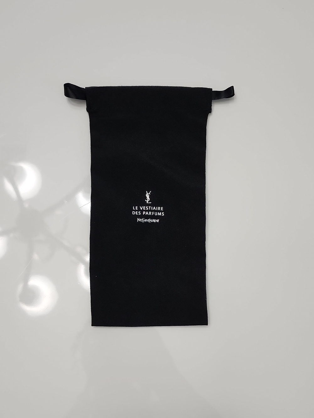YSL Yves Saint Laurent Beaute Black Silver Dust Bag